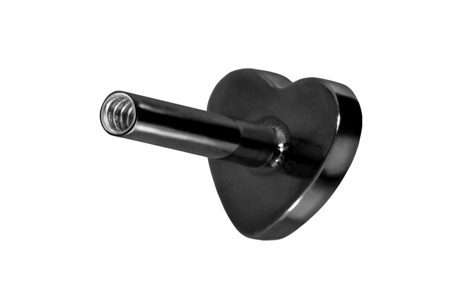 Titan Labret Piercing mit Innengewinde ohne Kugel HERZ